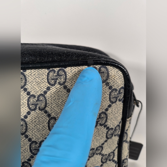 Vintage Supreme Sherry Gucci Beige And Blue Men's Women's Bag With Zipper Clutch - Picture 12 of 12